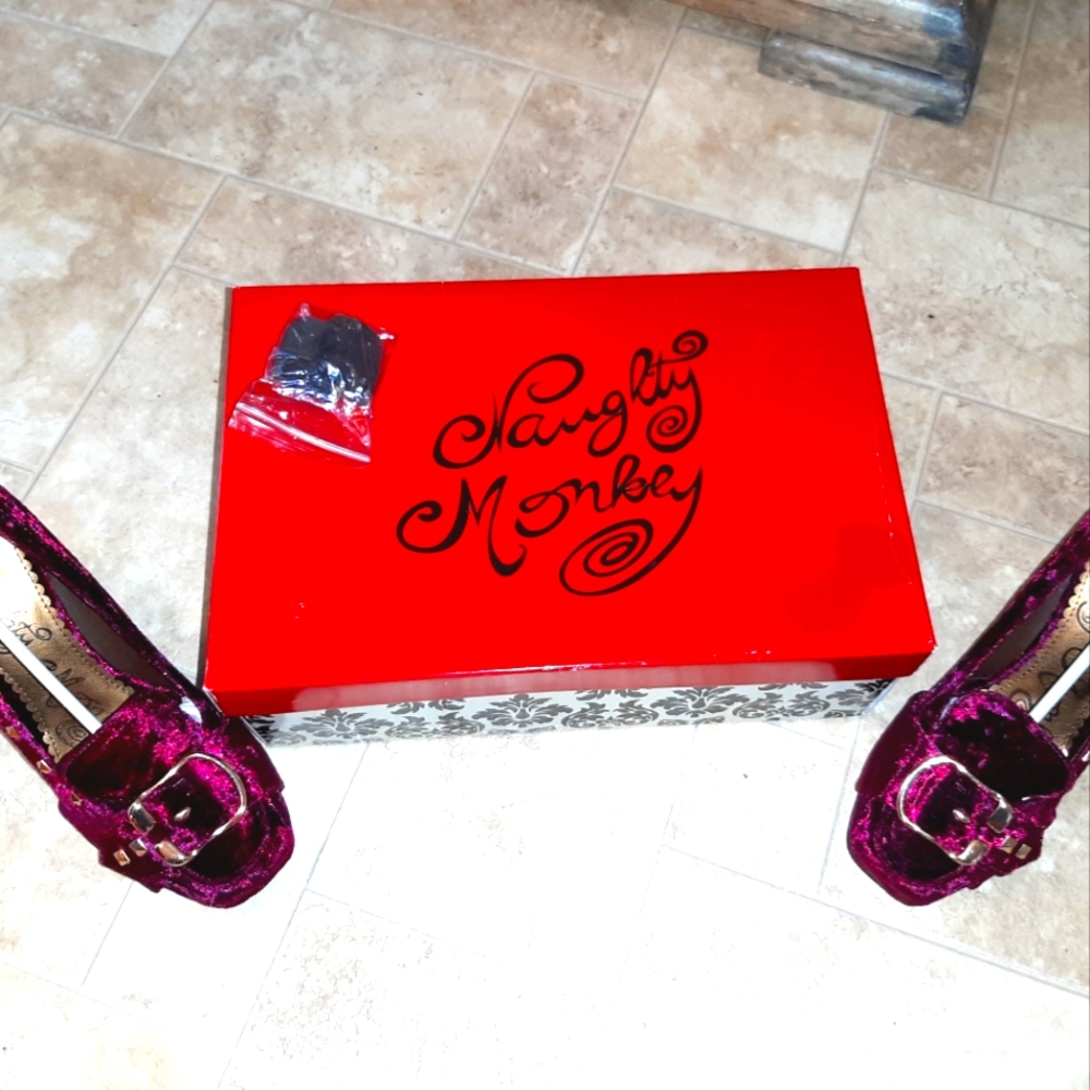 Naughty Monkey Burgundy Heels
